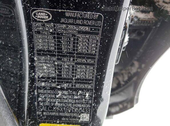 SALCJ2FX1RH350433 2024 LAND ROVER DISCOVERY Black VIN sticker view