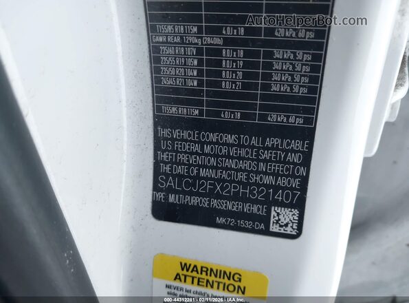 SALCJ2FX2PH321407 2023 LAND ROVER DISCOVERY SPORT White Widok komory silnika