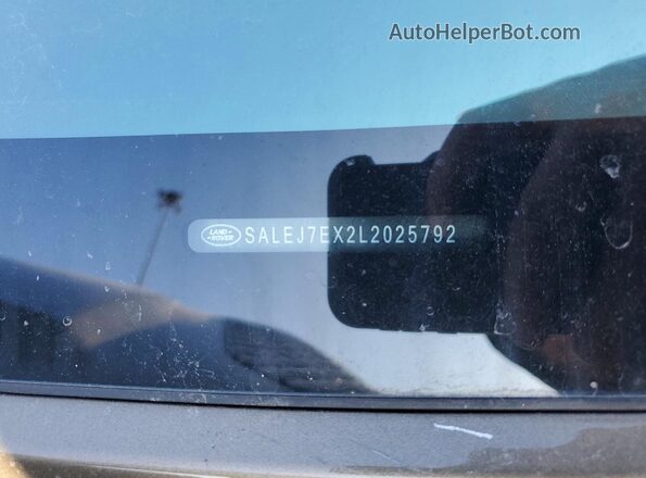 SALEJ7EX2L2025792 2020 LAND ROVER DEFENDER Brown VIN sticker view