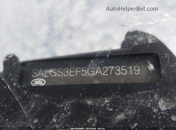 SALGS3EF5GA273519 2016 LAND ROVER RANGE ROVER Black ძრავის განყოფილების ხედი