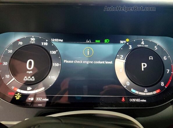 SALKP9E93SA296542 2025 LAND ROVER RANGE Black Вид щитка приладів
