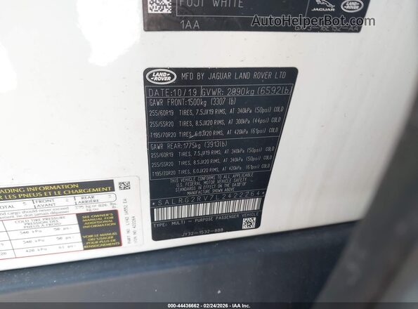 SALRG2RV7L2422264 2020 LAND ROVER DISCOVERY White 