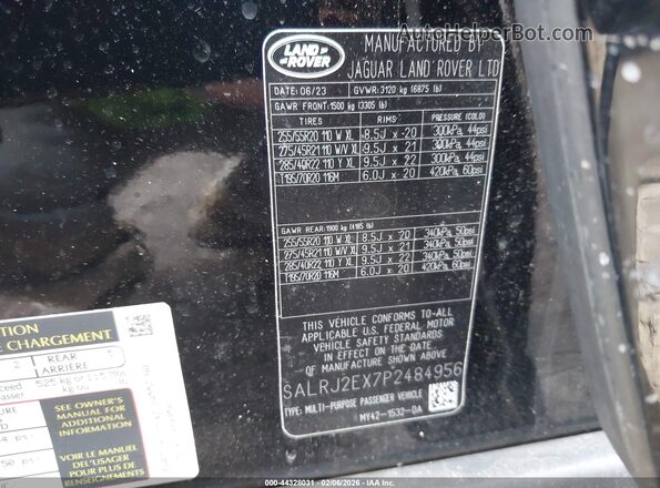 SALRJ2EX7P2484956 2023 LAND ROVER DISCOVERY Black ძრავის განყოფილების ხედი