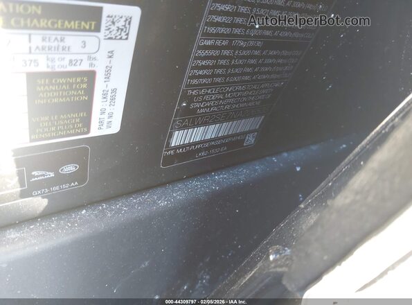 SALWR2SE7NA226535 2022 LAND ROVER RANGE ROVER SPORT Black ძრავის განყოფილების ხედი