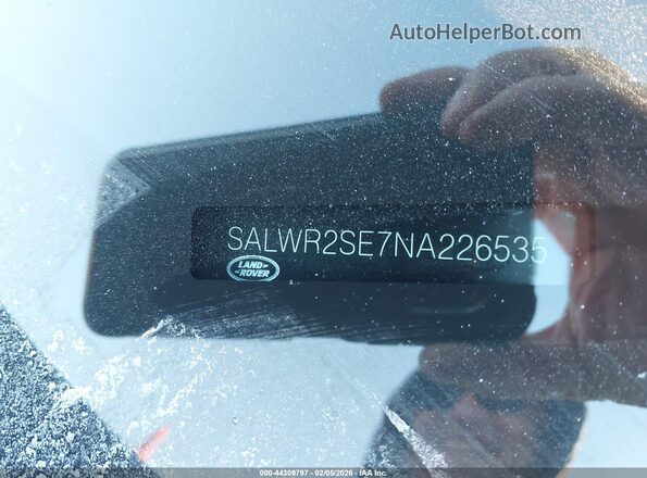 SALWR2SE7NA226535 2022 LAND ROVER RANGE ROVER SPORT Black 