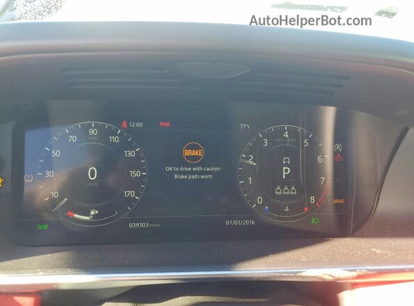 SALWR2SE7NA228690 2022 LAND ROVER RANGE White Instrument cluster view