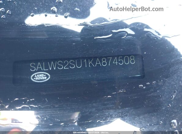 SALWS2SU1KA874508 2019 LAND ROVER RANGE ROVER SPORT Black Engine compartment view