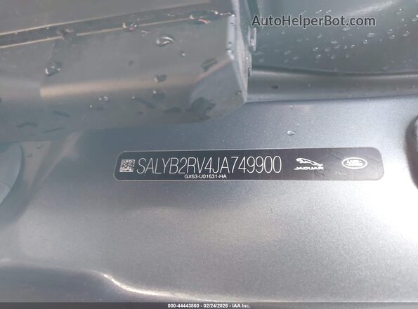 SALYB2RV4JA749900 2018 LAND ROVER RANGE ROVER VELAR Blue Вид підкапотного простору