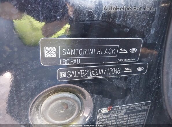 SALYB2RX3JA712046 2018 LAND ROVER RANGE ROVER VELAR Black Engine compartment view
