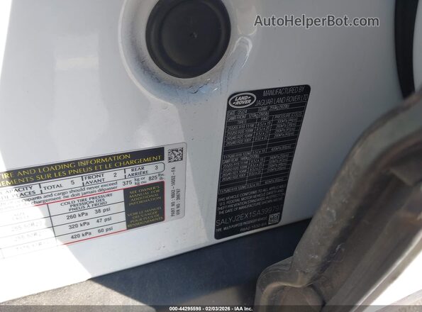 SALYJ2EX1SA399797 2025 LAND ROVER RANGE ROVER VELAR White Vista del compartimento del motor