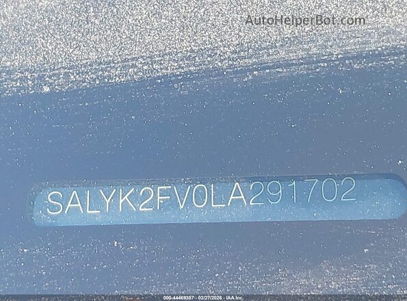 SALYK2FV0LA291702 2020 LAND ROVER RANGE ROVER VELAR Gray 