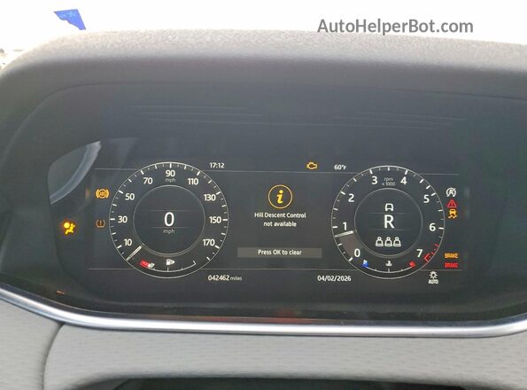 SALZJ2FX0LH060783 2020 LAND ROVER RANGE Black Widok deski rozdzielczej