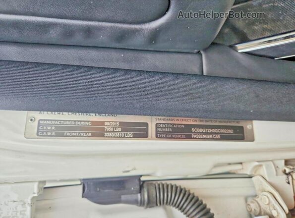 SCBBG7ZH3GC002262 2016 BENTLEY MULSANNE White Widok komory silnika