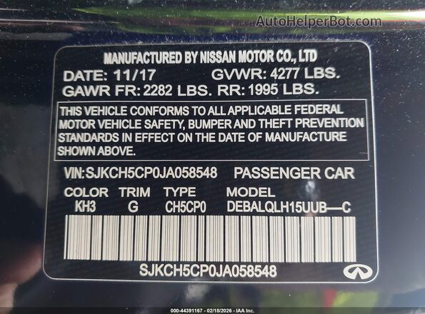 SJKCH5CP0JA058548 2018 INFINITI QX30 Black 