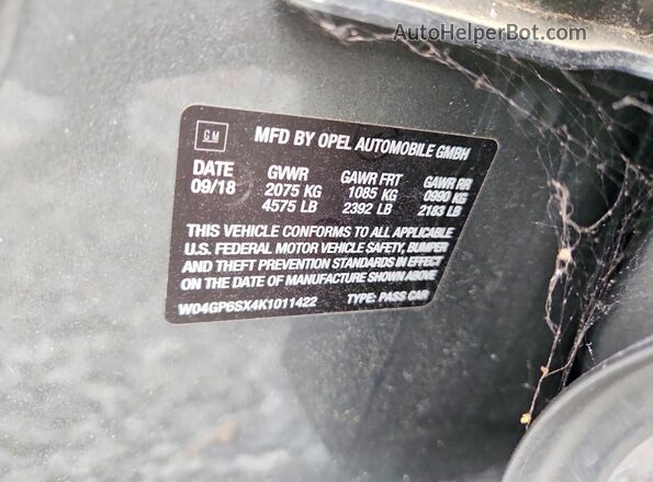 W04GP6SX4K1011422 2019 BUICK REGAL Серый Вид подкапотного пространства