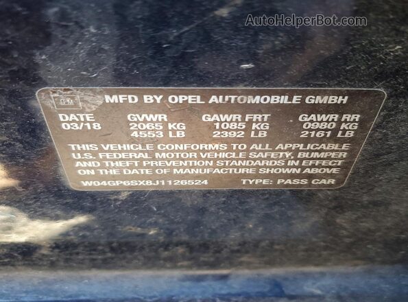 W04GP6SX8J1126524 2018 BUICK REGAL Blue Engine compartment view