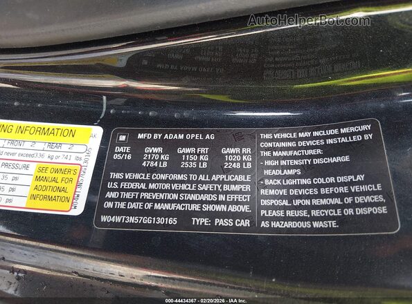 W04WT3N57GG130165 2016 BUICK CASCADA Black Engine compartment view