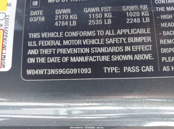 W04WT3N59GG091093 2016 BUICK CASCADA Зеленый Вид подкапотного пространства