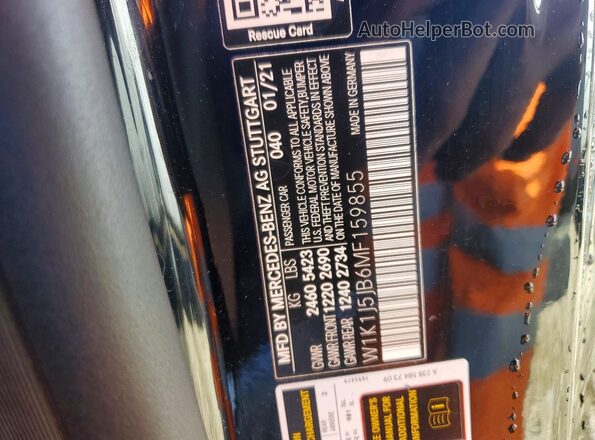 W1K1J5JB6MF159855 2021 MERCEDES-BENZ E Черный 