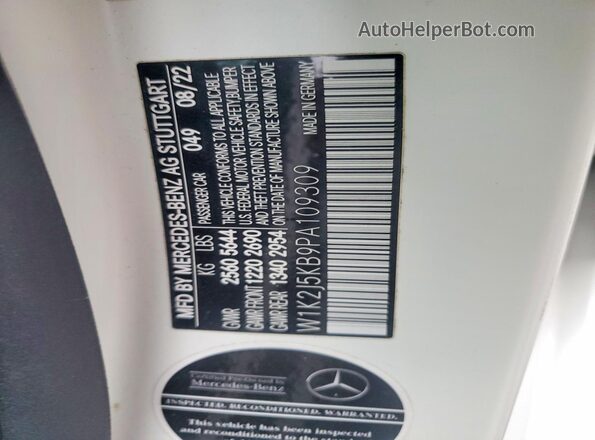 W1K2J5KB9PA109309 2023 MERCEDES-BENZ CLS-CLASS Белый 