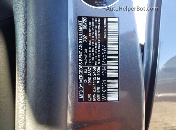 W1K3G4EB3MJ255967 2021 MERCEDES-BENZ A Gray Вид підкапотного простору
