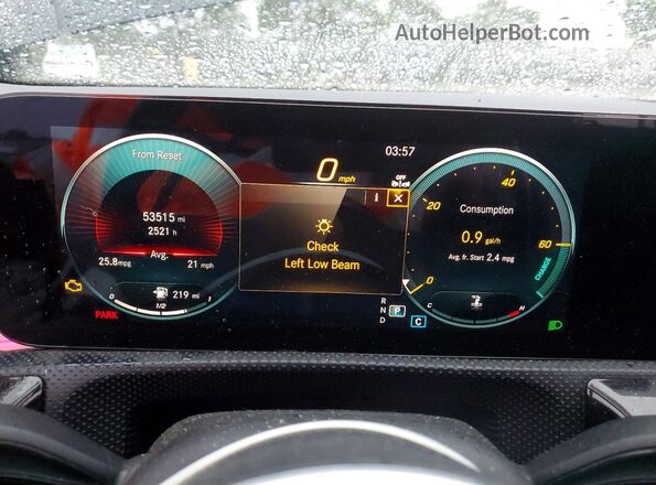 W1K3G4EB5MJ312525 2021 MERCEDES-BENZ A Black Вид щитка приладів