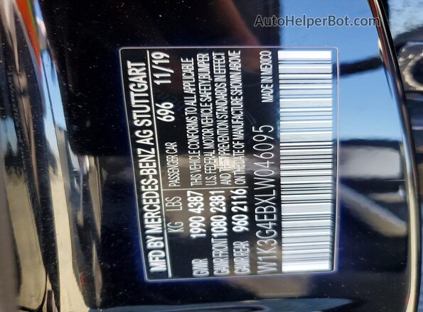 W1K3G4EBXLW046095 2020 MERCEDES-BENZ A Black ძრავის განყოფილების ხედი