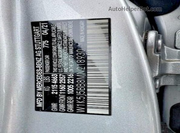 W1K5J5BB8MN218930 2021 MERCEDES-BENZ CLA-CLASS White უკანა სავარძლების ხედი