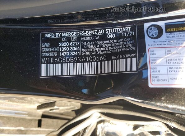 W1K6G6DB9NA100660 2022 MERCEDES-BENZ S Black Widok komory silnika