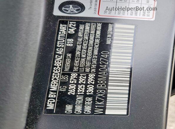 W1K7X8JB8MA042740 2021 MERCEDES-BENZ AMG Gray ძრავის განყოფილების ხედი