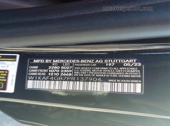 W1KAF4GB7PR137904 2023 MERCEDES-BENZ C Black 