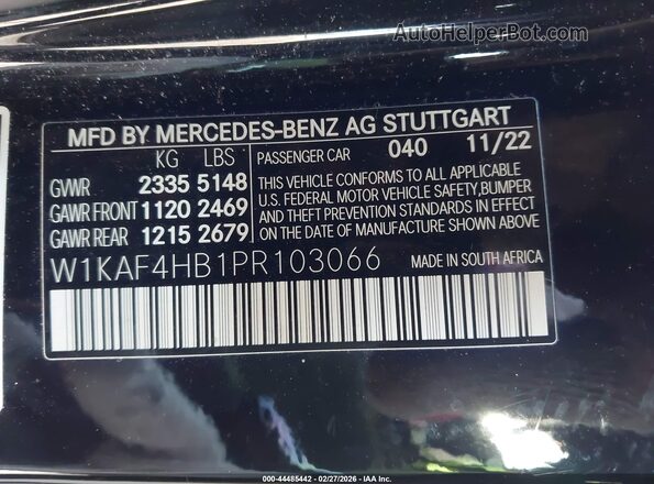 W1KAF4HB1PR103066 2023 MERCEDES-BENZ C-CLASS Black Engine compartment view