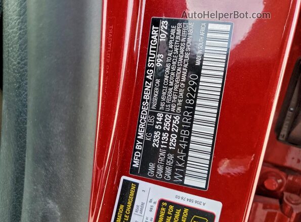 W1KAF4HB1RR182290 2024 MERCEDES-BENZ C Red 