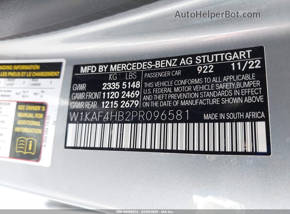 W1KAF4HB2PR096581 2023 MERCEDES-BENZ C-CLASS Silver Շարժիչի բաժամունքի տեսք