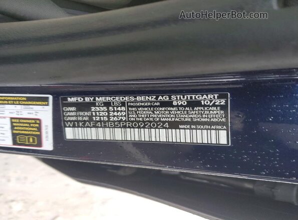 W1KAF4HB5PR092024 2023 MERCEDES-BENZ C Синий 