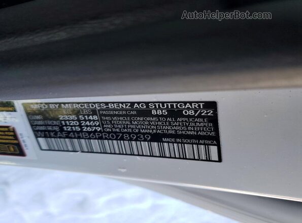 W1KAF4HB6PR078939 2023 MERCEDES-BENZ C White 