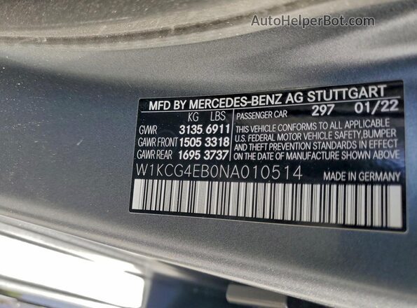 W1KCG4EB0NA010514 2022 MERCEDES-BENZ EQS Gray Engine compartment view