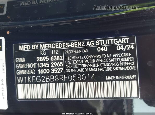 W1KEG2BB8RF058014 2024 MERCEDES-BENZ EQE 350+ Черный Вид подкапотного пространства