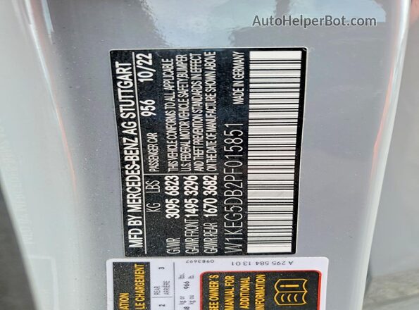 W1KEG5DB2PF015851 2023 MERCEDES-BENZ EQE Gray Widok komory silnika