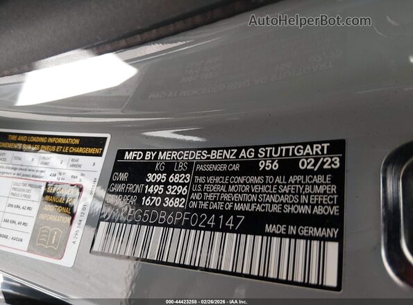 W1KEG5DB6PF024147 2023 MERCEDES-BENZ AMG EQE Серый Вид подкапотного пространства