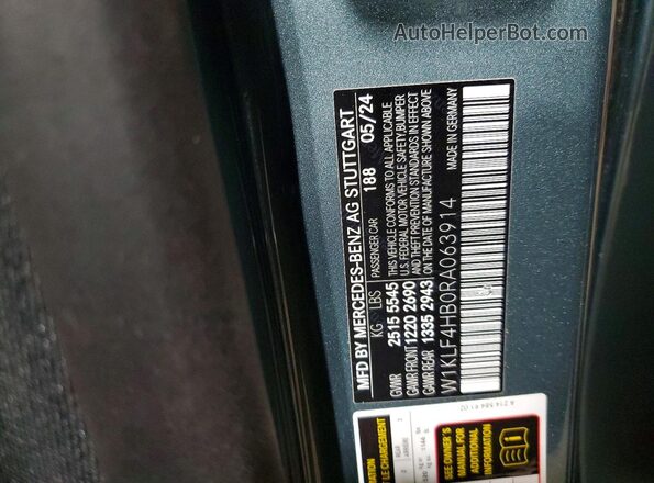 W1KLF4HB0RA063914 2024 MERCEDES-BENZ E Бирюзовый 