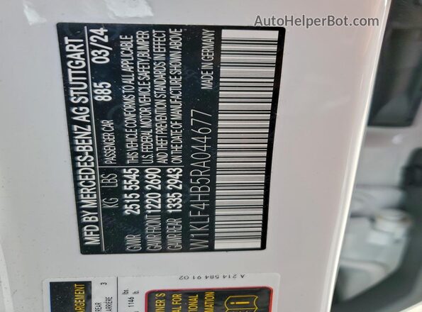 W1KLF4HB5RA044677 2024 MERCEDES-BENZ E White 