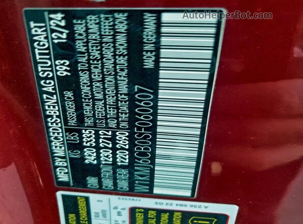 W1KMJ6CB0SF060607 2025 MERCEDES-BENZ CLE Red Вид підкапотного простору