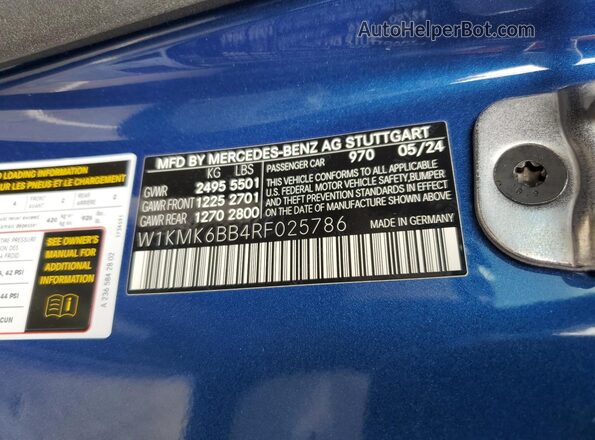W1KMK6BB4RF025786 2024 MERCEDES-BENZ CLE Blue ძრავის განყოფილების ხედი