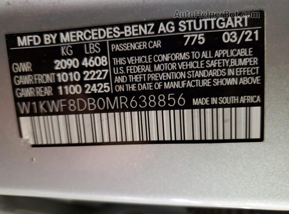 W1KWF8DB0MR638856 2021 MERCEDES-BENZ C Silver Вид підкапотного простору