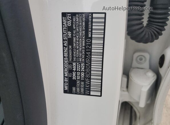 W1KWF8DB0MR641210 2021 MERCEDES-BENZ C White Вид підкапотного простору
