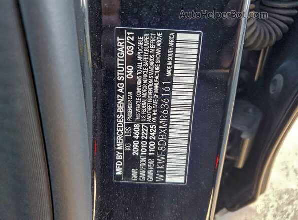 W1KWF8DBXMR636161 2021 MERCEDES-BENZ C Black Vista de la etiqueta del VIN