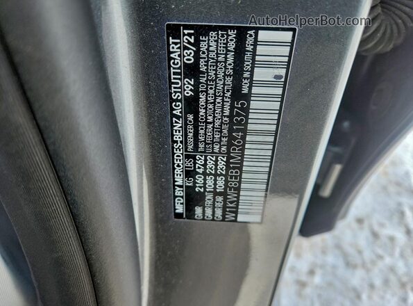 W1KWF8EB1MR641375 2021 MERCEDES-BENZ C Gray Vista del compartimento del motor
