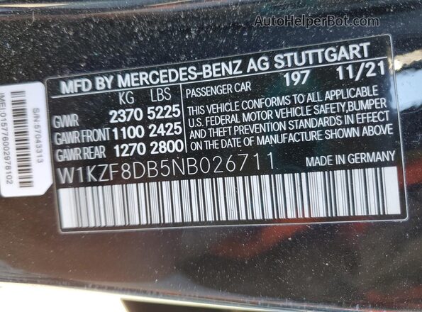 W1KZF8DB5NB026711 2022 MERCEDES-BENZ E Black Շարժիչի բաժամունքի տեսք