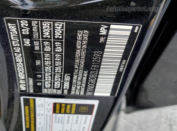 W1N0G8DB2LF812593 2020 MERCEDES-BENZ GLC-CLASS Black VIN sticker view
